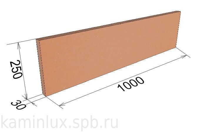 Шамотная плита 1000х250х30 мм в Санкт-Петербурге